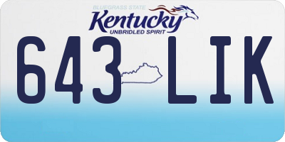 KY license plate 643LIK