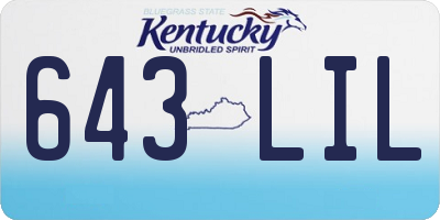 KY license plate 643LIL