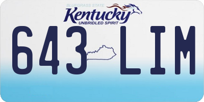 KY license plate 643LIM