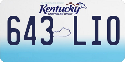 KY license plate 643LIO