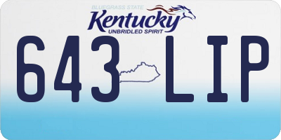 KY license plate 643LIP