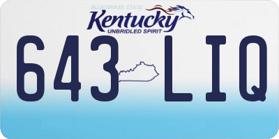 KY license plate 643LIQ