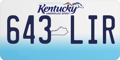 KY license plate 643LIR
