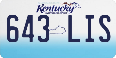 KY license plate 643LIS