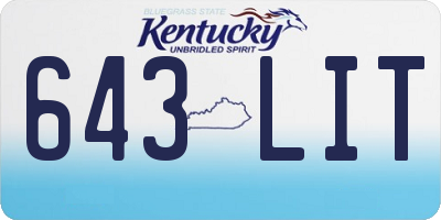 KY license plate 643LIT