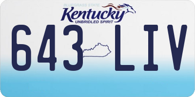 KY license plate 643LIV