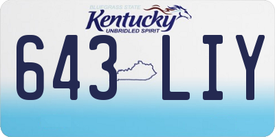 KY license plate 643LIY