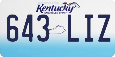 KY license plate 643LIZ