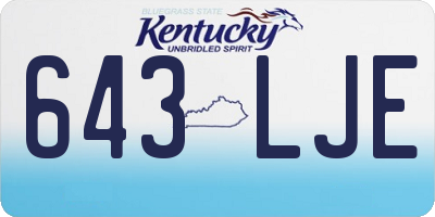 KY license plate 643LJE