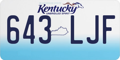 KY license plate 643LJF