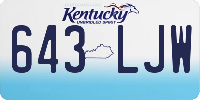 KY license plate 643LJW