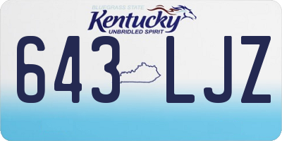 KY license plate 643LJZ
