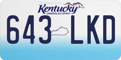 KY license plate 643LKD
