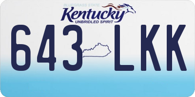 KY license plate 643LKK