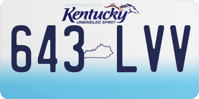 KY license plate 643LVV