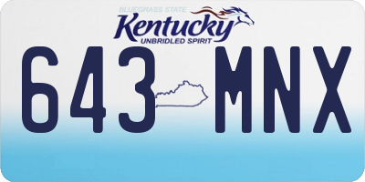 KY license plate 643MNX
