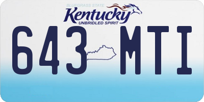 KY license plate 643MTI