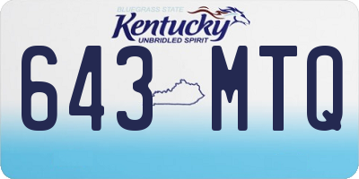 KY license plate 643MTQ