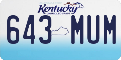 KY license plate 643MUM