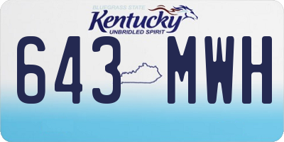 KY license plate 643MWH