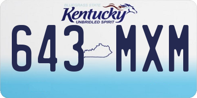 KY license plate 643MXM