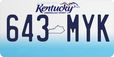 KY license plate 643MYK
