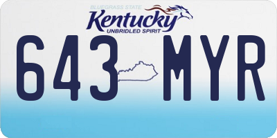 KY license plate 643MYR
