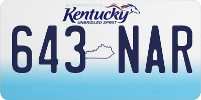 KY license plate 643NAR