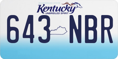 KY license plate 643NBR