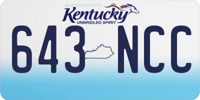KY license plate 643NCC