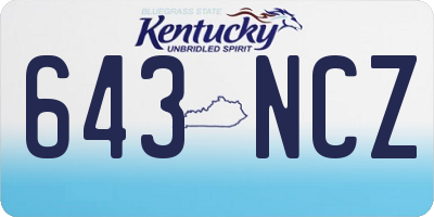 KY license plate 643NCZ