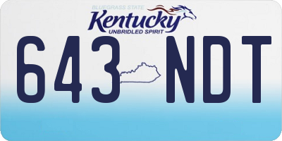 KY license plate 643NDT