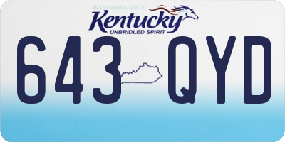KY license plate 643QYD