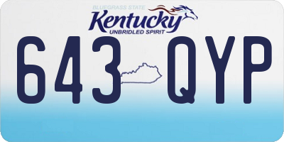 KY license plate 643QYP