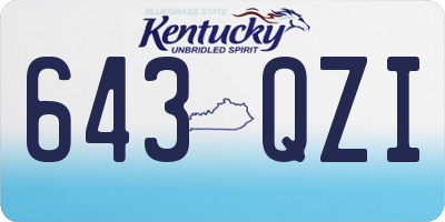 KY license plate 643QZI