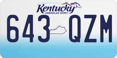KY license plate 643QZM