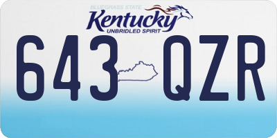 KY license plate 643QZR