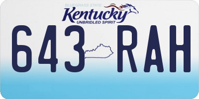 KY license plate 643RAH