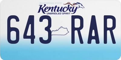 KY license plate 643RAR