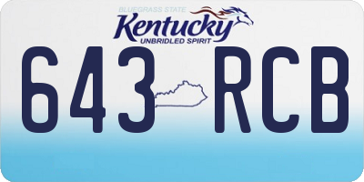 KY license plate 643RCB
