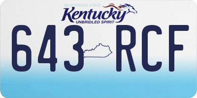 KY license plate 643RCF