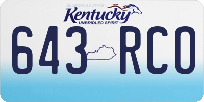 KY license plate 643RCO