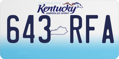 KY license plate 643RFA