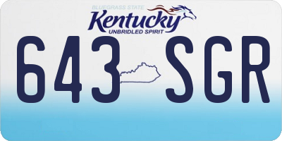 KY license plate 643SGR