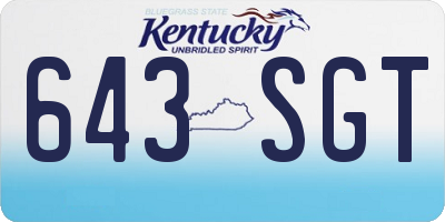 KY license plate 643SGT