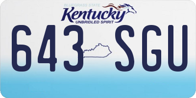 KY license plate 643SGU
