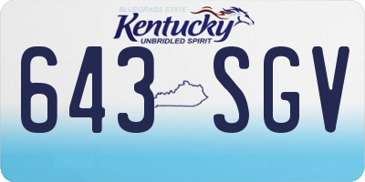 KY license plate 643SGV