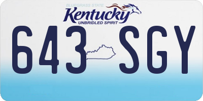 KY license plate 643SGY