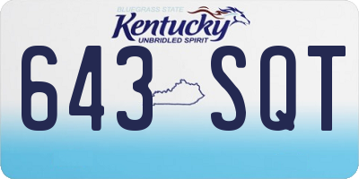 KY license plate 643SQT