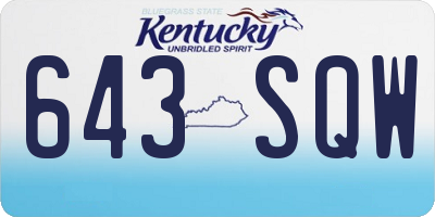 KY license plate 643SQW